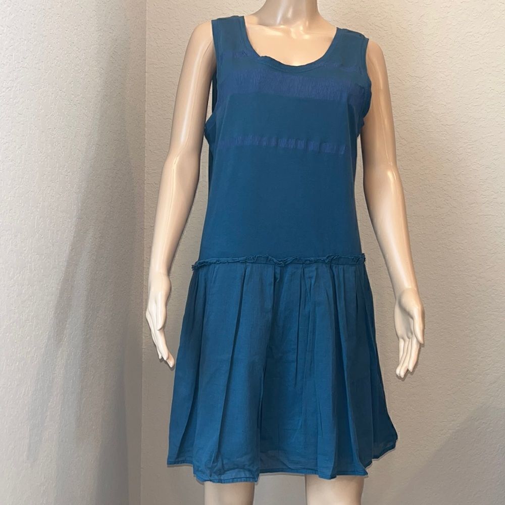 Theory blue teal colored cotton dress